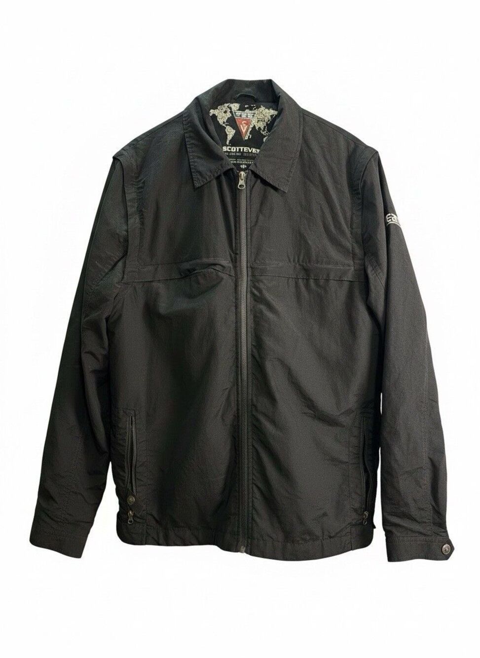 Black Scottevest Convertible Travel Jacket Veeam Logo Sz Med